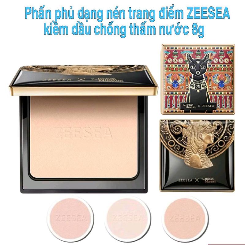 Phấn phủ trang điểm ZEESEA dạng nén kiềm dầu chống thấm nước phong cách Anh Quốc bảo tàng cổ điển 8g