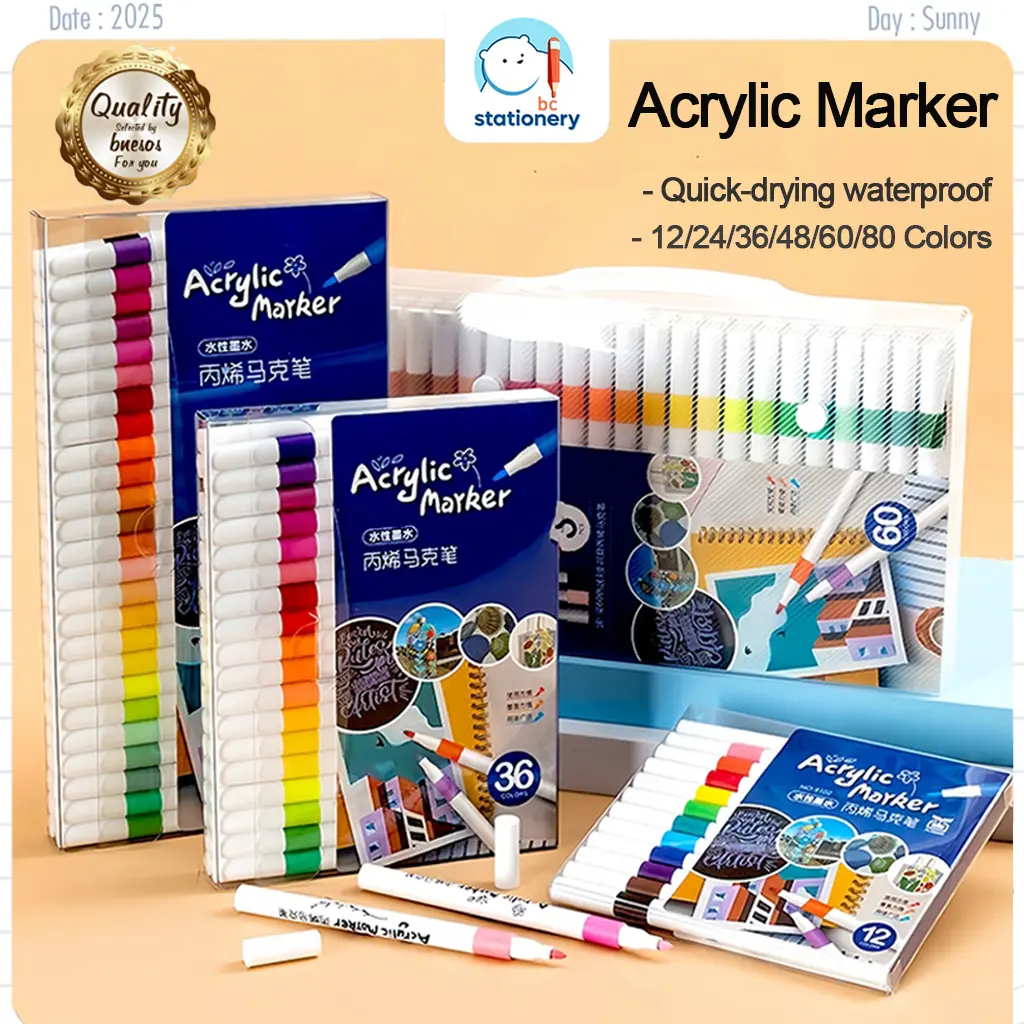 DIY Acrylic Marker Pen Set COLOR MARKER Marker Set Colored Pen color pen Coloring set Touch Markers Highlighter pen 12/24/36/48/80 Colors