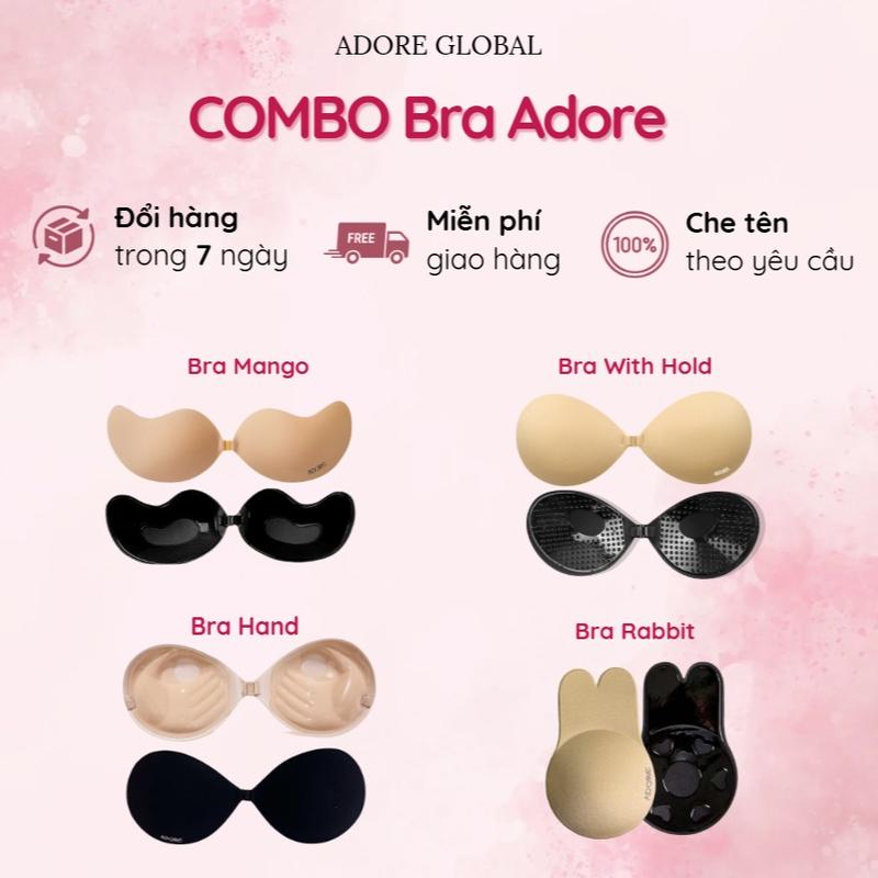   ADORE  Miếng Dán Ngực Silicone Bra Cài Trước Tạo Khe Đẩy Ngực Bám Dính Tốt Tái Sử Dụng Nhiều Lần An Toàn Cho Da 
