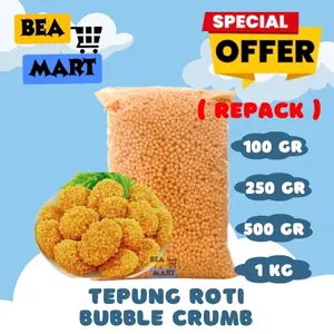 Tepung Roti Bubble Crumb 100gr 250gr 500gr 1kg | Crumbs Crumble Crispy Bulat Krispi Nugget Repack 100 250 500 gr g gram 1 kg