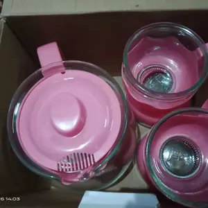 Teapot set 5 in 1/teko set cangkir/teko set kopi/hampers/kado/teko set gelas murah Cangkir Plastik Stainless Kaca Teh