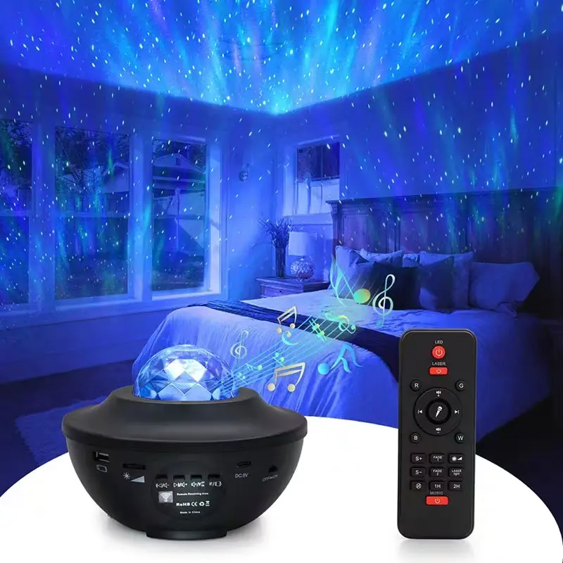 PPlus Lampu Starry Proyektor Langit Malam Berbintang Galaxy Nebula Lamp starry/lampu kamar aesthetic/lampu led kamar/lampu led yang viral/lampu tidur/speaker bluetooth/proyektor kamar jendela bluetooth  usb  room  projector  Green Cable Sensor 7