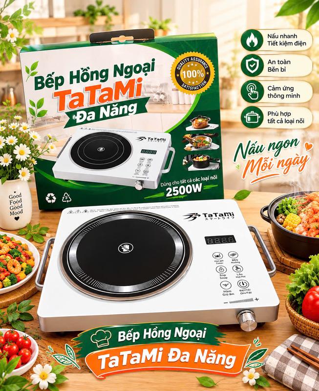 Bếp Hồng Ngoại Đa Năng TATAMI 3500W Mặt Kính Cường Lực Đa Dạng Chức Năng