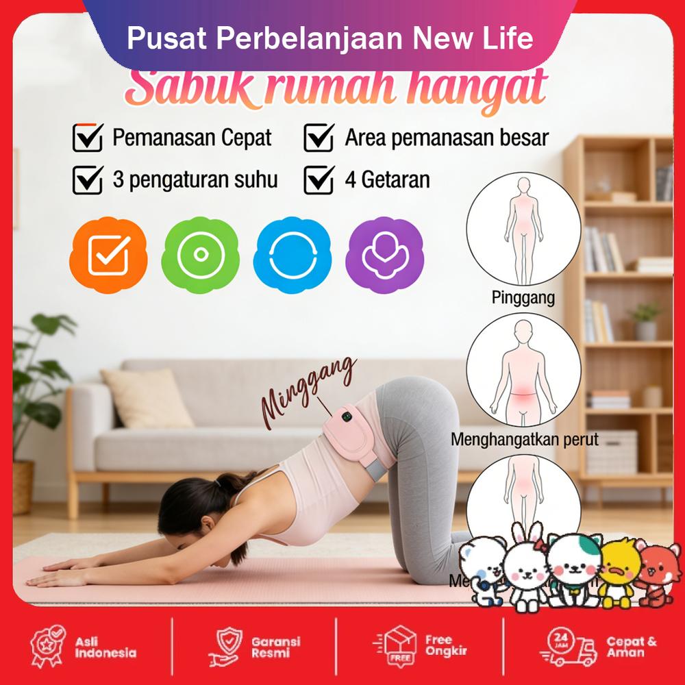 Panas tali pinggang bibi kerajinan perempuan menstruasi meringankan rasa sakit tali pinggang pelindung rumah tangga - Pink