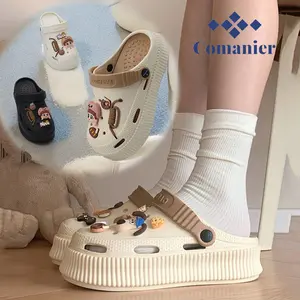 Comanier Sandal Kodok Dewasa Wanita Classic Bae Clog Sepatu Sendal Baim Wedges Platform EVA Square dengan Desain Unik dan Nyaman