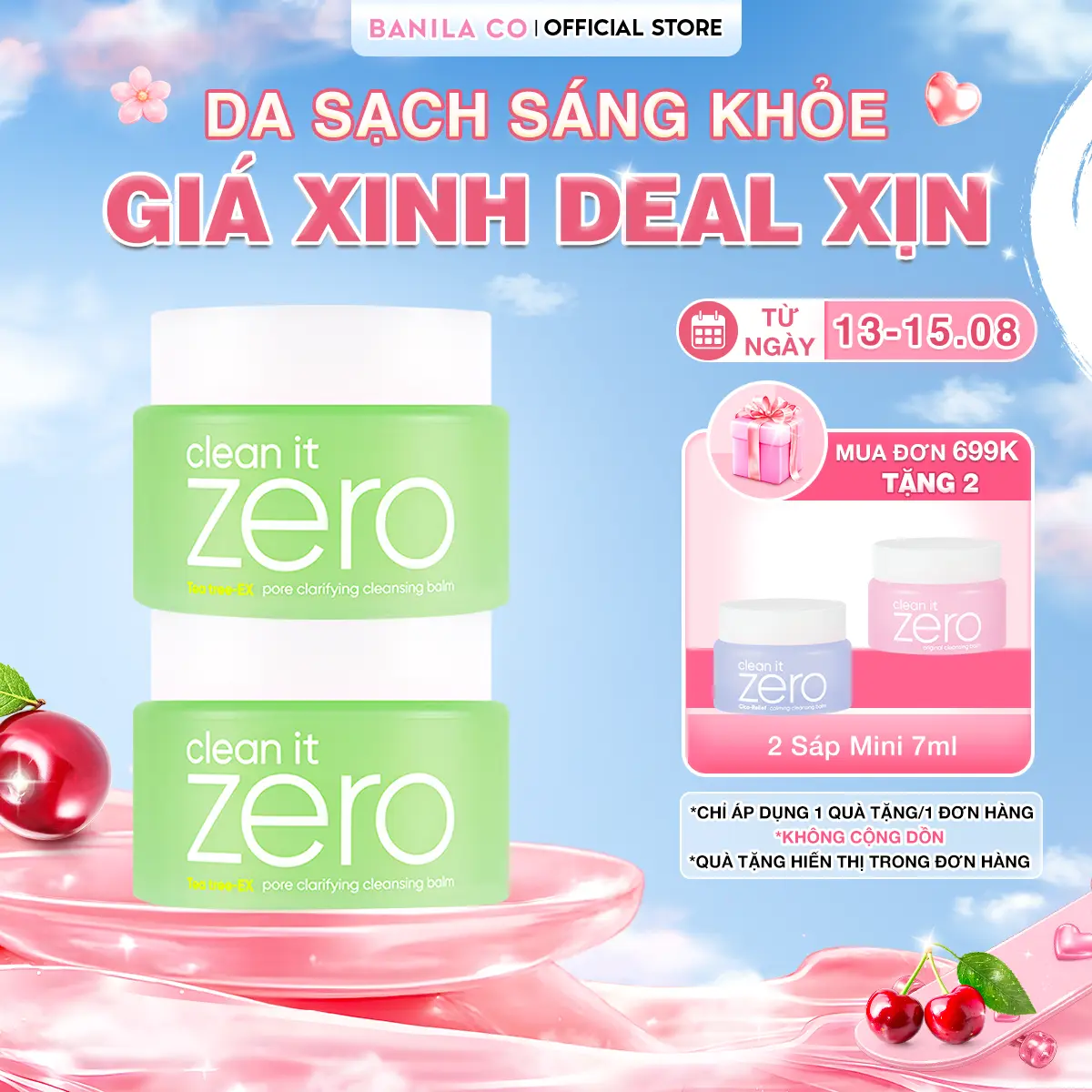 Combo 2 Sáp tẩy trang Banila Co Clean It Zero Cleansing Balm Pore Clarifying 100ml