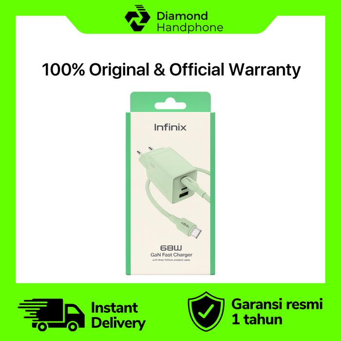 Gambar Infinix Charger XC07 3 IN 1 68W Garansi Resmi - White dari Diamond Handphone Bali Kota Denpasar Tokopedia
