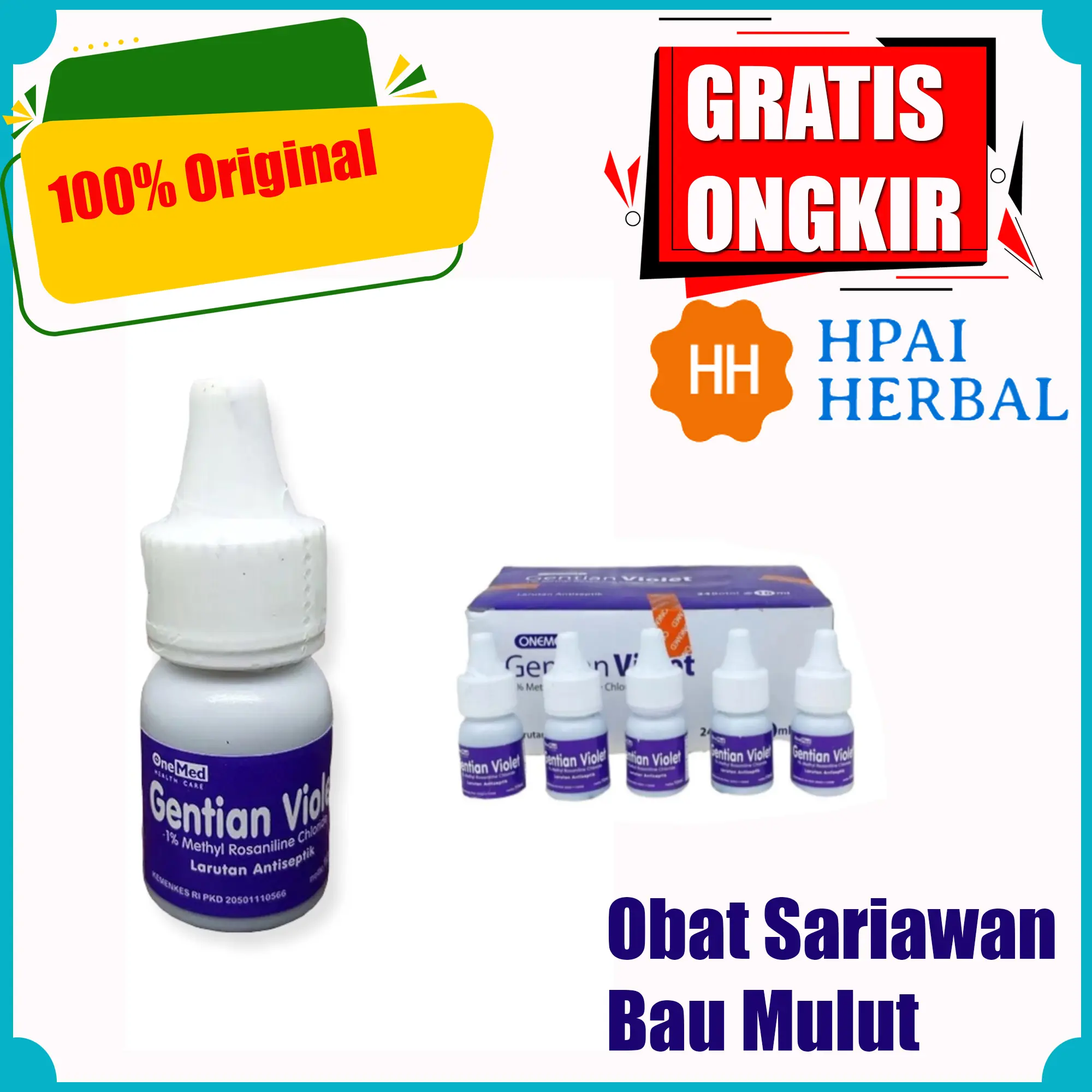 Obat Sariawan dan Bau Mulut Gentian Violet Obat Biru Sariawan Mulut Perawatan