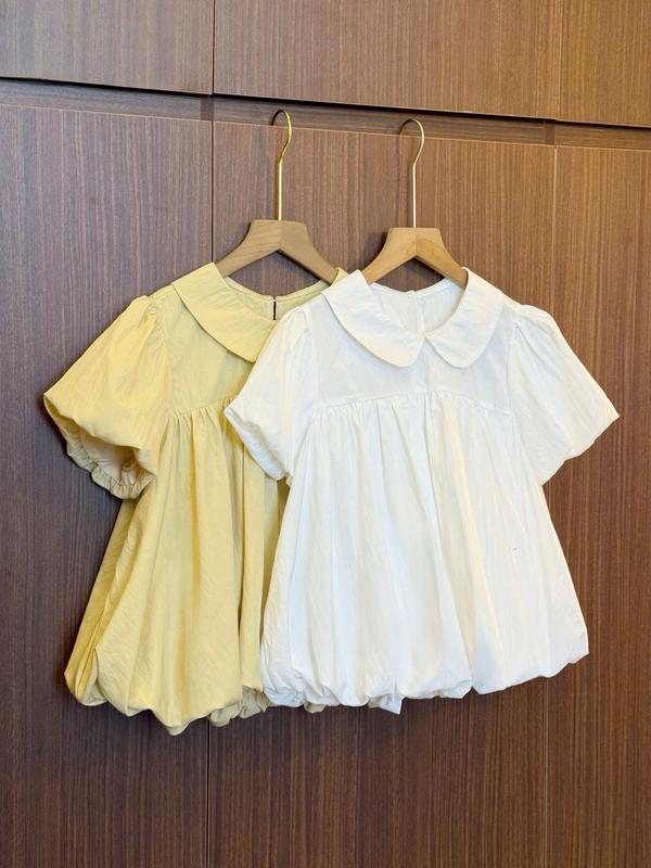 (ẢNH OLDSCHOOL) Áo babydoll gió su mềm cổ sen dáng bí tay bồng SORA TOP A1590