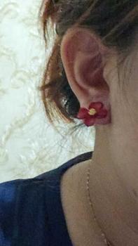Product Review of PH13 Anting Bunga Merah Korea Cantik Aksesoris Wanita Trendy Stylish from i** v**a 0