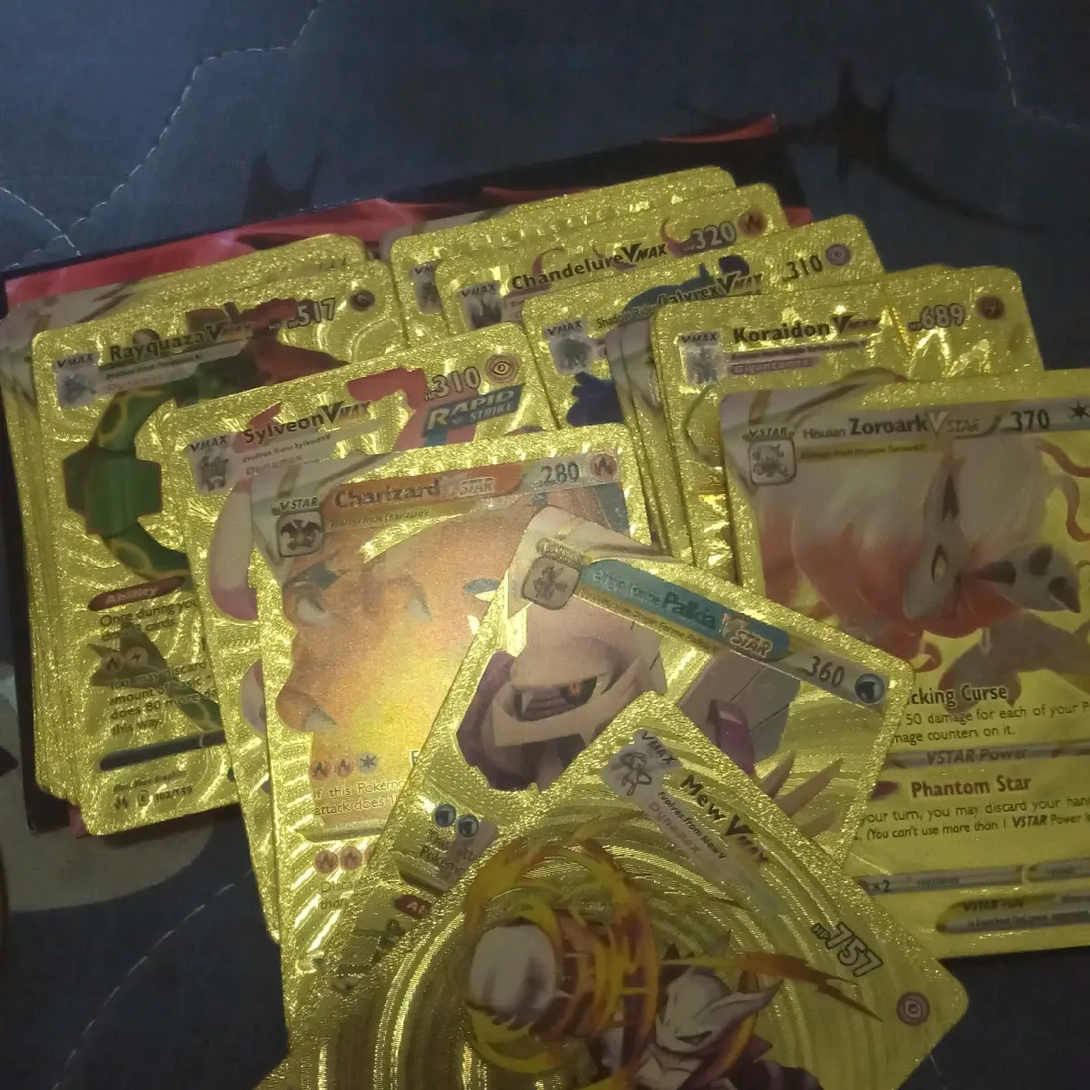 kartu pokemon emas bahan bagus 1pack
