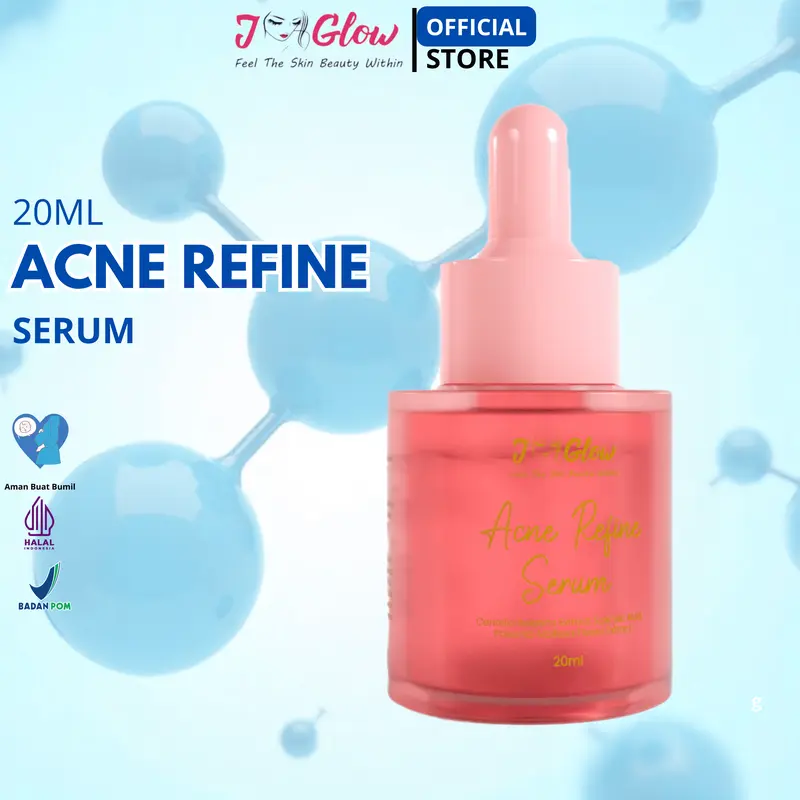 JGLOW Skincare Acne Refine Serum  Perawatan  Pencerah Wajah muka Berjerawat Berminyak Bruntusan - 20 ml 0