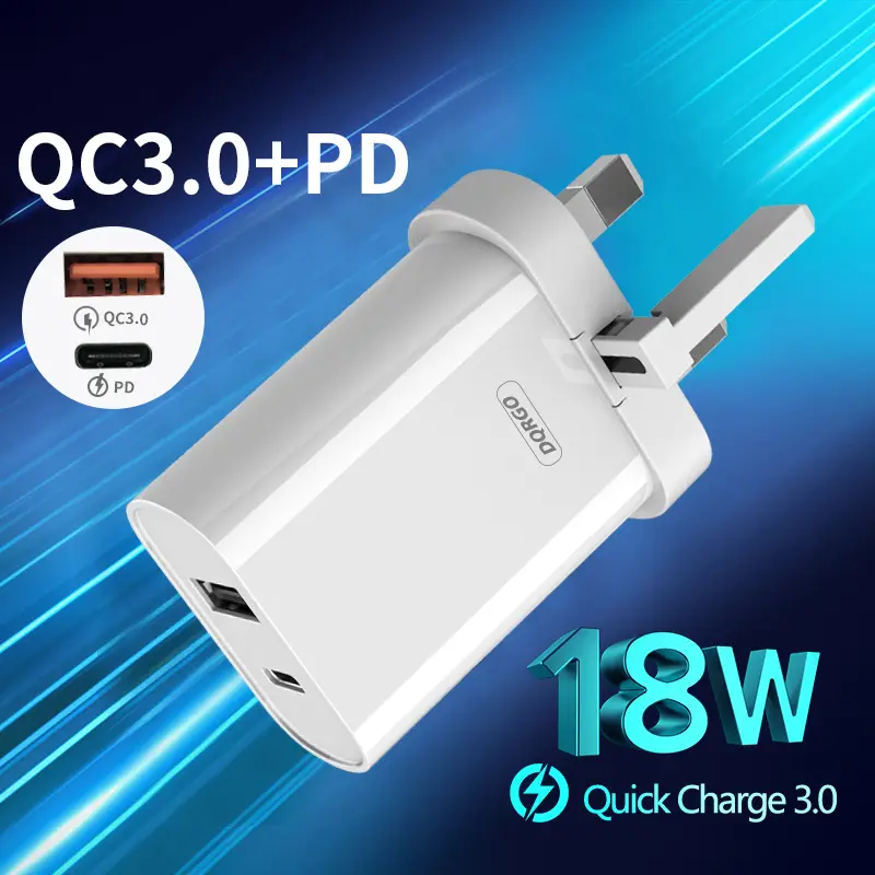 18W PD USB C Type C Quick Charger 3.0 Charger I P Hone 12 Series I P Hone I P Ad Samsung Huawei Oppo Vivo Android Durable Cellphone