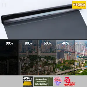 Mechka Film Riben Hitam /50cm Sticker Kaca Anti Panas 40% 60% 80% 99% RIBEN-50