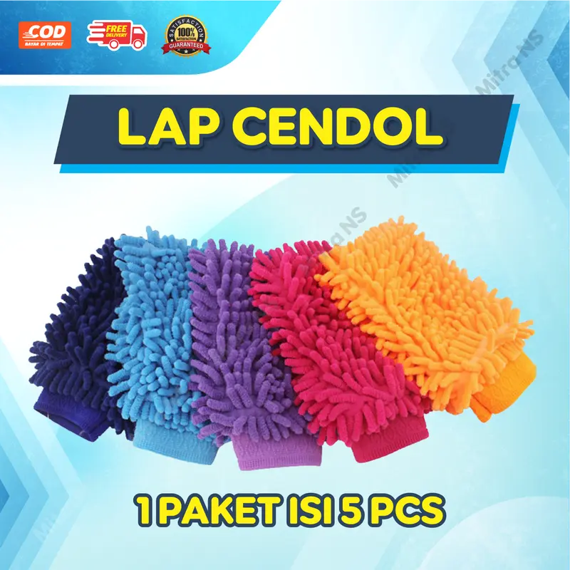 SARUNG TANGAN CENDOL MICROFIBER CENDOL Premium Isi 5 PCS Serbaguna Viral CUCI MOBIL MOTOR 1