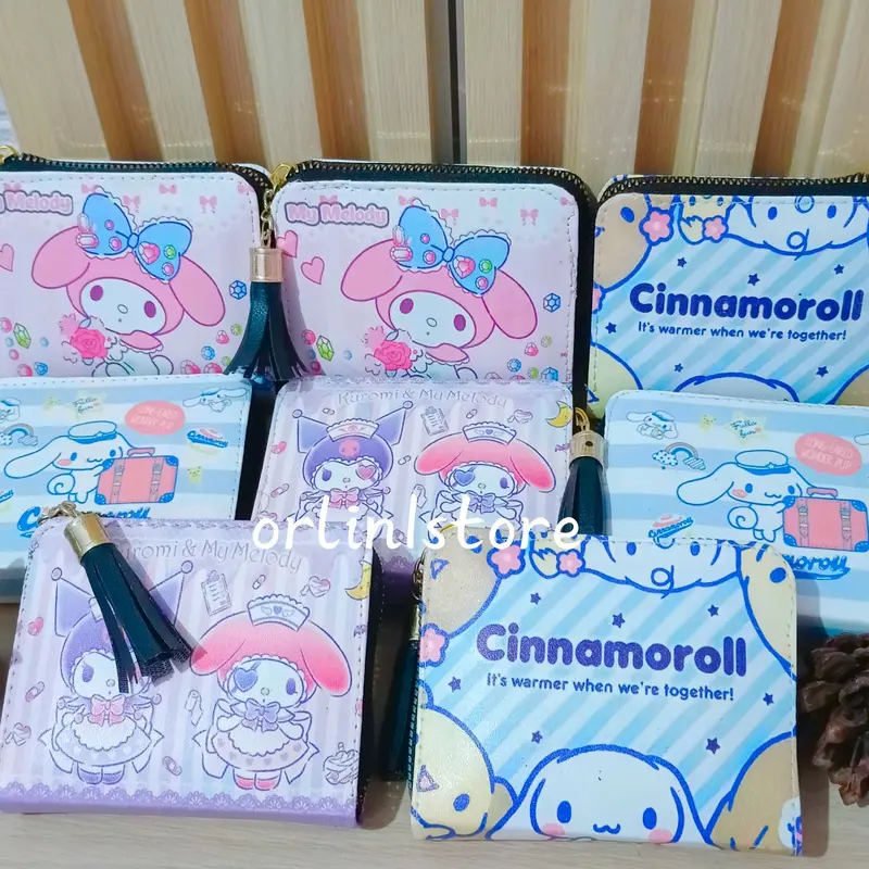 dompet sanrio kuromi melodi cinamoroll dompet oval Karakter Uang kartu 4