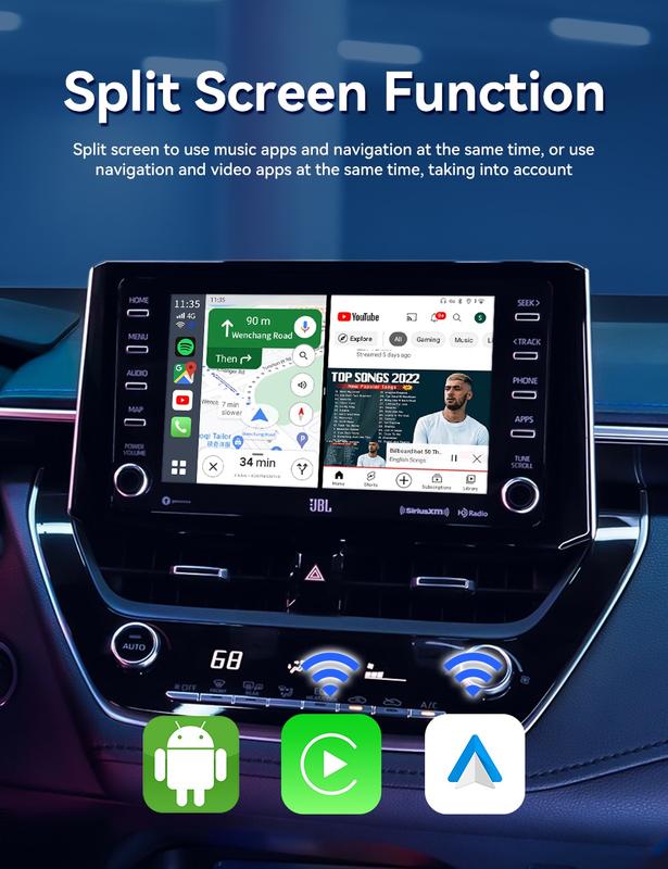 Product Introduction of CarlinKit CarPlay Ai Box PLUS Android 13 8G+128G Wireless Android Auto CarPlay Adapter Qualcomm 6125 8-cores 4G LTE 35