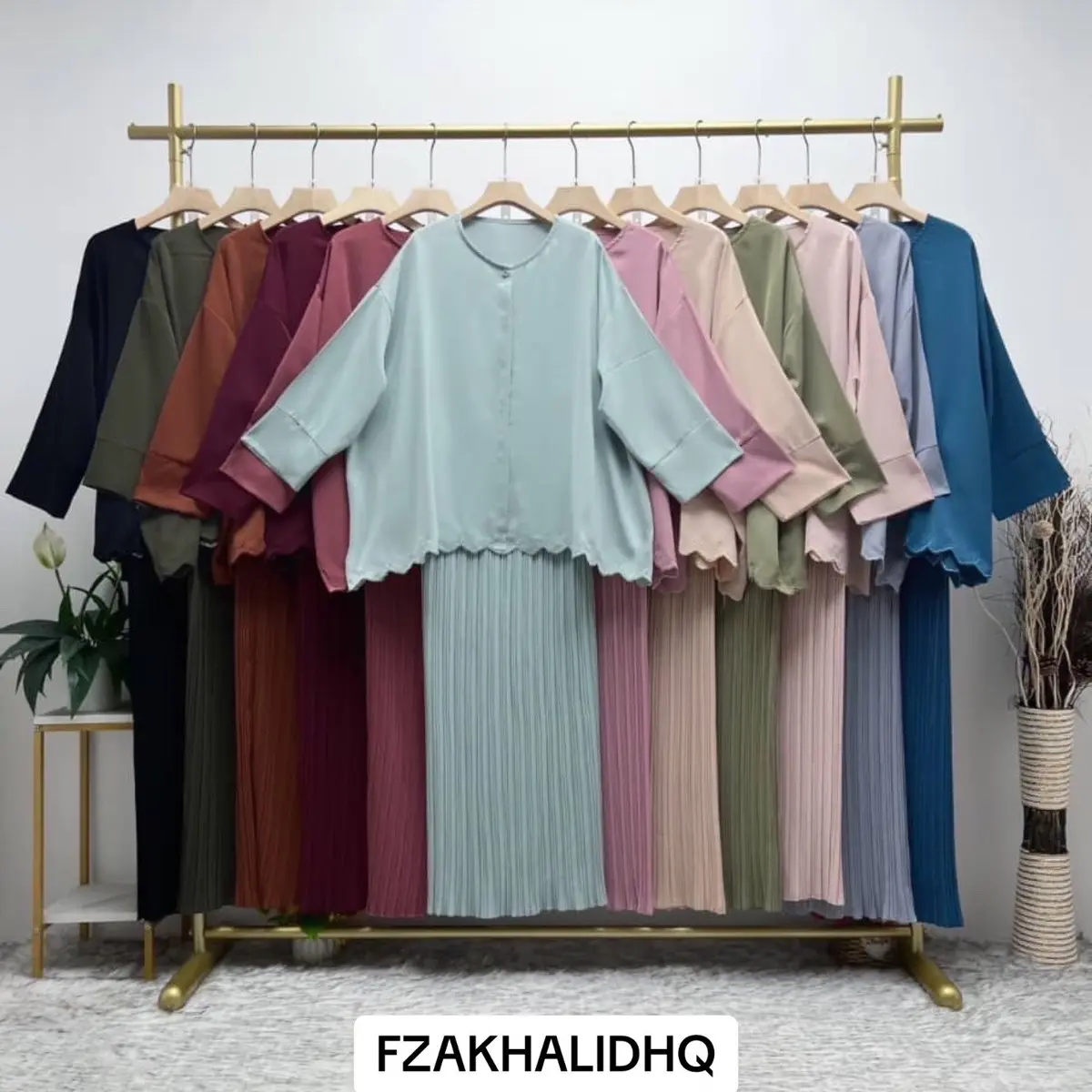MEDINA KURUNG KAFTAN SULAM SCALLOP WITH PLEATED SKIRT BAJU RAYA SET