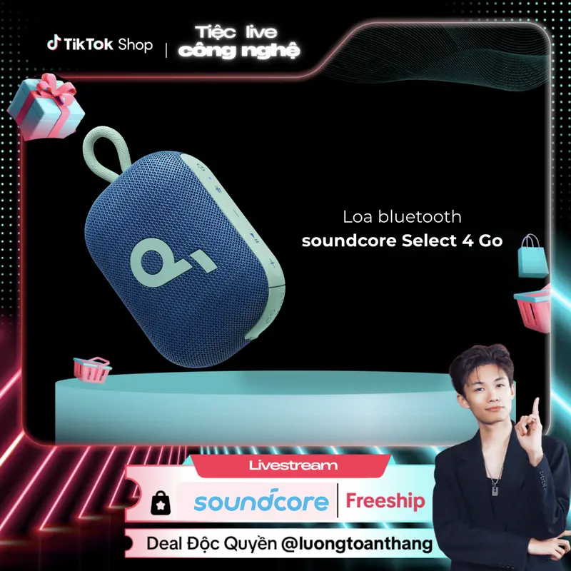 [soundcore x Lương Toàn Thắng] Loa bluetooth soundcore Select 4 Go | Pin 20 giờ | Kháng bụi, nước IP67 0