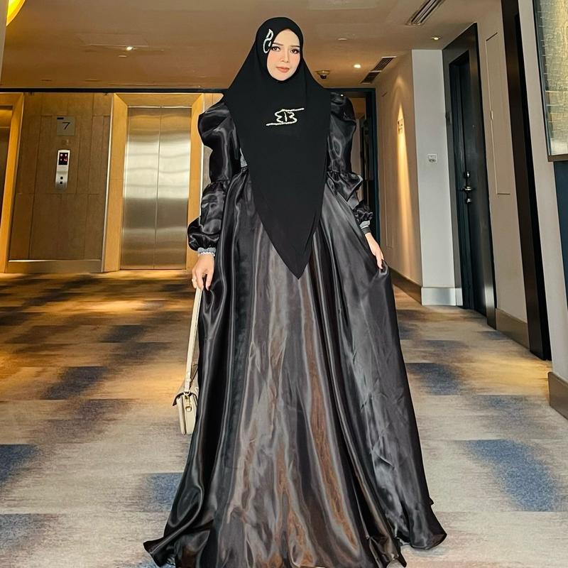 BELIFI  | Rumi Setelan Gamis Syari dengan Khimar Bahan Organza Kombinasi Cotton Madinah 6