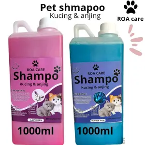 shampoo kucing dan anjing anti kutu dan jamur anti rontok dan bakteri dan menghaluskan bulu netto 1000ml lues cairan anjing & kucing