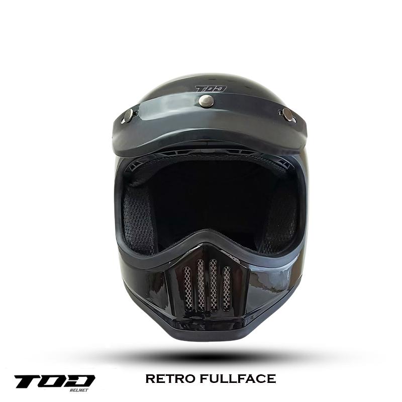 HELM RETRO CAKIL FULL FACE HITAM DAY DEWASA PRIA WANITA ORIGINAL SNI 4