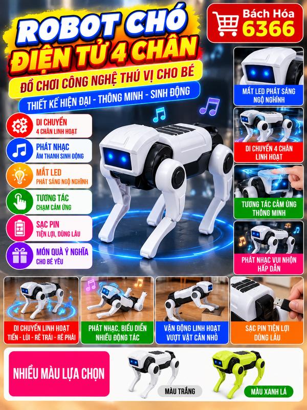 Chó cơ khí khoa học và giáo dục thí nghiệm điện robot bionic, quà tặng cho trẻ em DIY lắp ráp robot bốn chân đồ chơi giáo dục