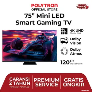 POLYTRON 75 Inch Mini LED Smart Gaming TV  4K UHD - PLD 75UV5903