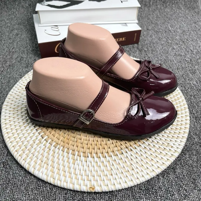 An Store Flat Shoes Sepatu Ballet Wanita Tali Gesper Pita Ribbon Hitam 1