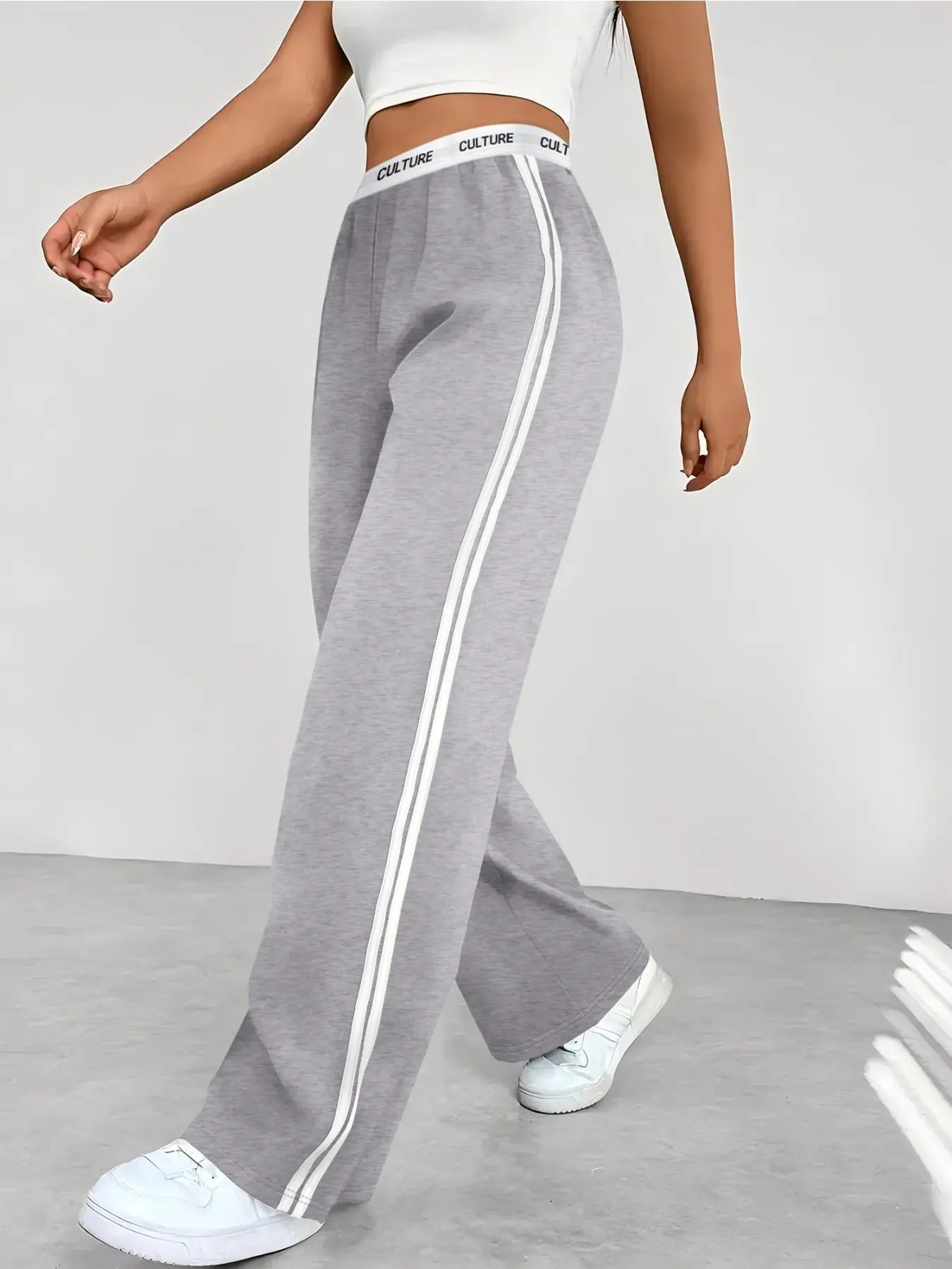 Women's Plain Side Stripe Sweatpants, Casual Comfy Breathable Jogger Pants for Daily Wear, Ladies Bottoms for All Seasons