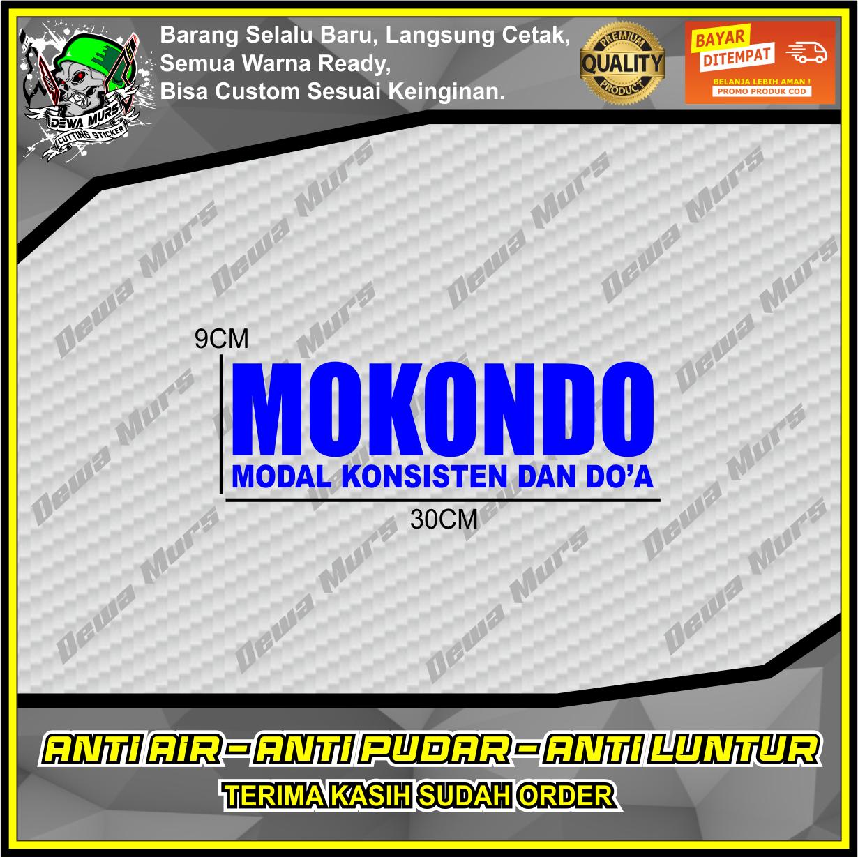 Cutting Sticker MOKONDO ( MODAL KONSISTEN DAN DO'A ) V2  Sticker Cocok Buat Motor Dan Mobil