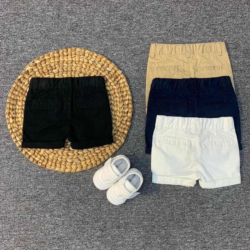 Celana pendek anak laki laki import warna putih , coklat, navy & hitam umur 9 bulan - 4 tahun Katun 2