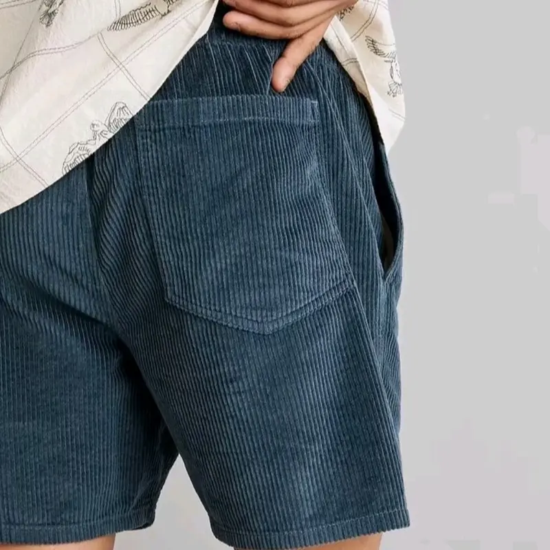 PROMO 100 DAPAT 3 CELANA PENDEK CORDUROY POLOS DEWASA UNISEX Biru Hitam Merah Shorts Pendek Jeans Melar Karet Panjang Cowok Pria Wanita Casual Muda Santai 6
