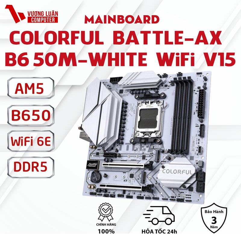 Mainboard COLORFUL BATTLE-AX B650M-WHITE WIFI V15 chính hãnġ
