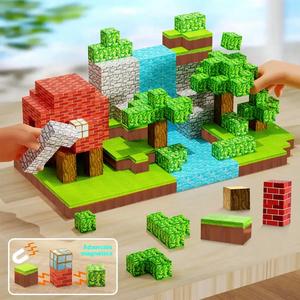Set de Bloques de Construcción Magnéticos con Bolsa de Almacenamiento, Juguete Educativo para Niños a Partir de 3 Años, Opción de Regalo Unisex, Incluye 30 60 90 Piezas