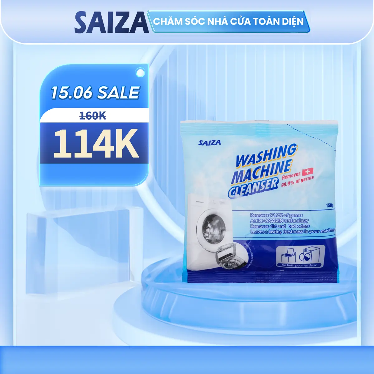 Bột Vệ Sinh Lồng Máy Giặt Saiza 150G/Gói Làm Sạch Hiệu Quả