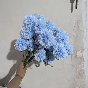 Bunga Pom Pom Panjang Cabang 3 Bunga Dekorasi Murah Bunga Artifisial Bunga Palsu