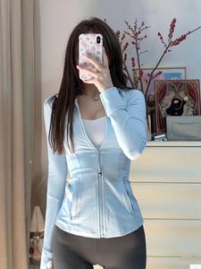 Chamarra de yoga de cuello alto y cierre para mujer, ajustada, ideal para correr al aire libre y gimnasio, ropa de abrigo casual y de moda