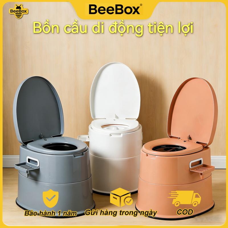 Bồn Cầu Di Động Bằng Nhựa PP Có Tay Vịn Chân Chống Trượt Và Thùng Trong Tháo…