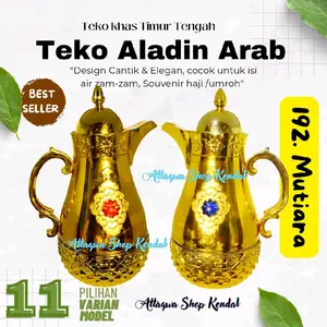 Teko Aladin Arab Termos Haji Umroh 1L Kaca dengan gagang