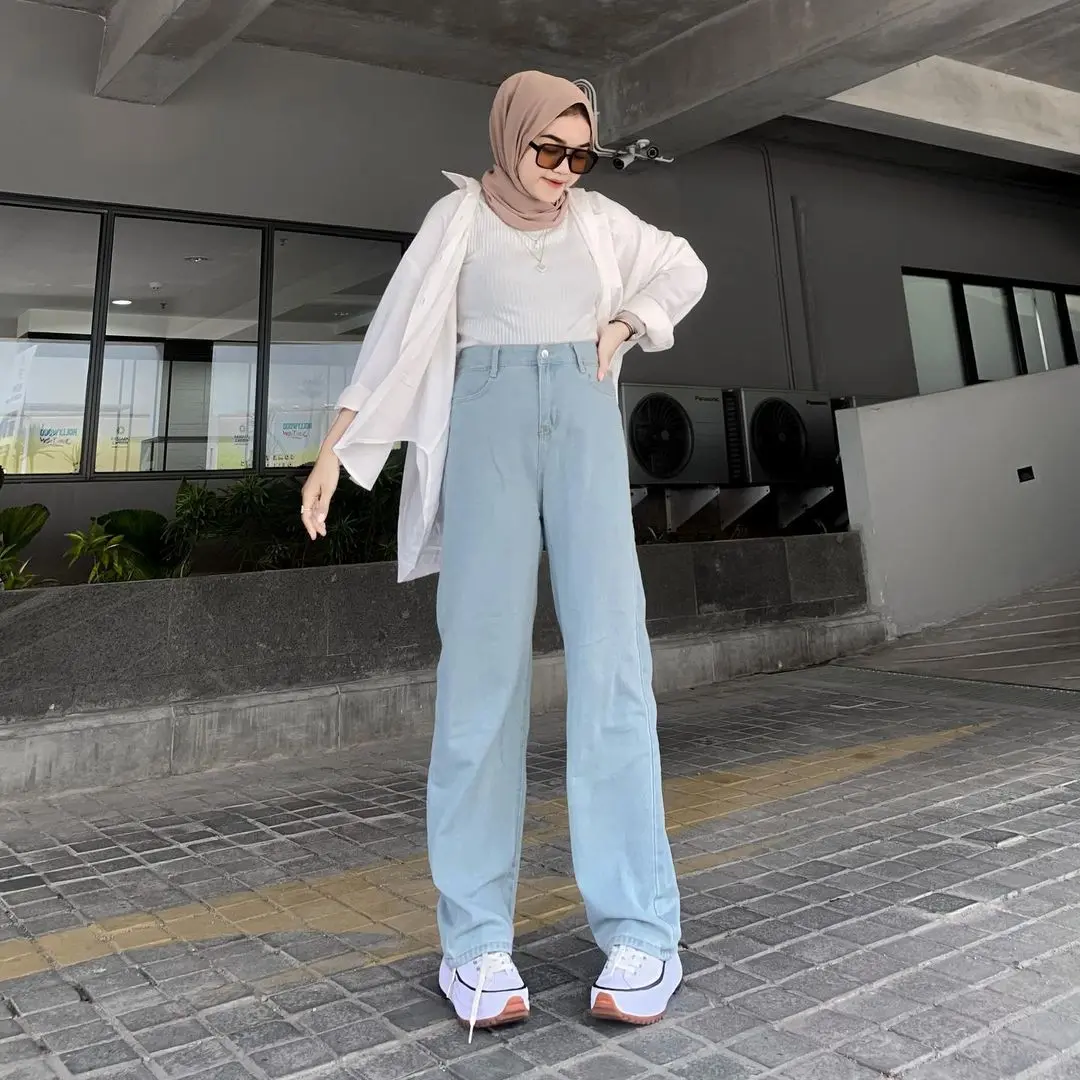 HIGHWAIST KULOT LOOSE JEANS WANITA