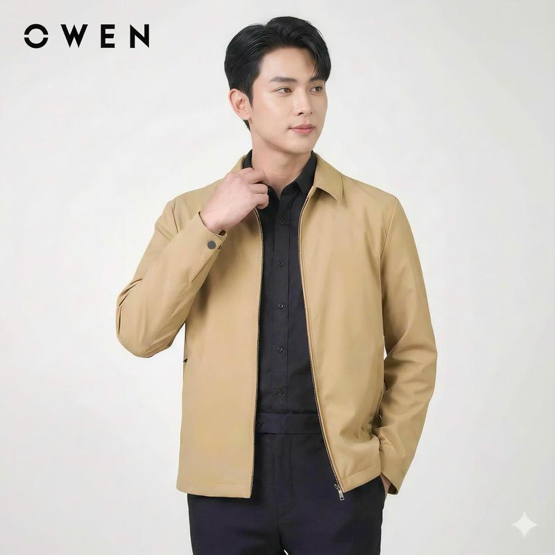  OWEN - Áo khoác gió nam 2 lớp cổ bẻ Menswear aogio  4mua Jacket 