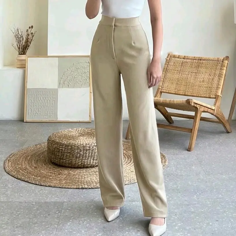 cozie pants-celana kulot highwaist rib kenit terbaru kuwalitas premium