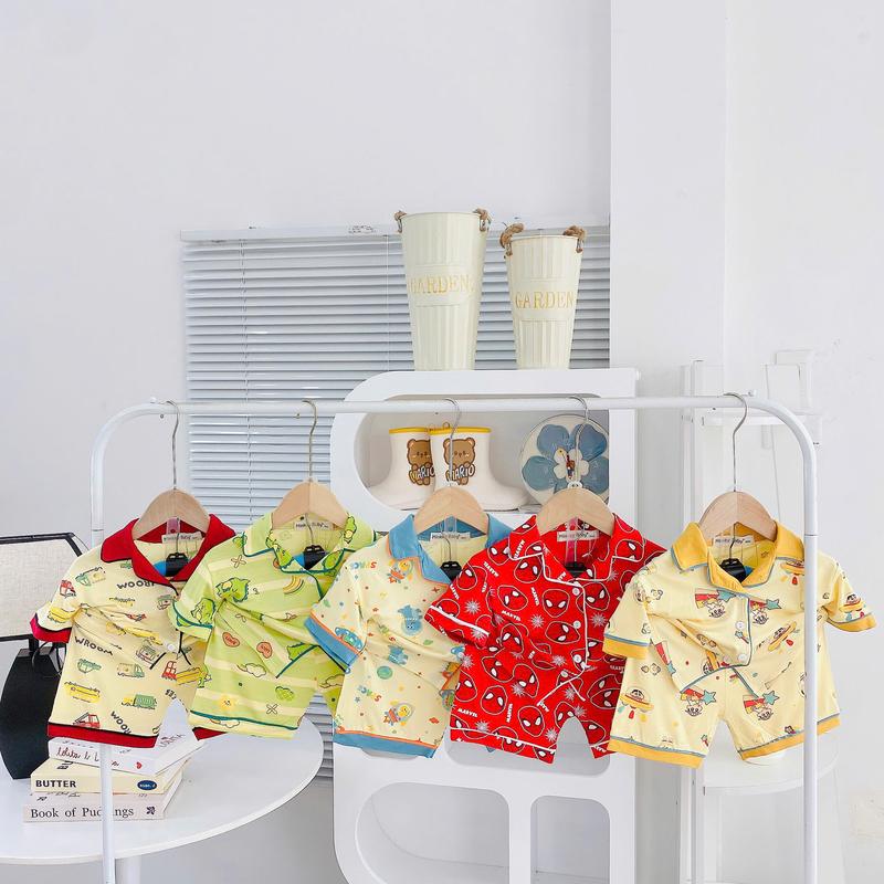   Size 6-25kg  Dưới 1m15 Đồ bộ thun lạnh Pijama cộc tay in hình dễ thương cho bé  chất mềm mát  thoáng khí 