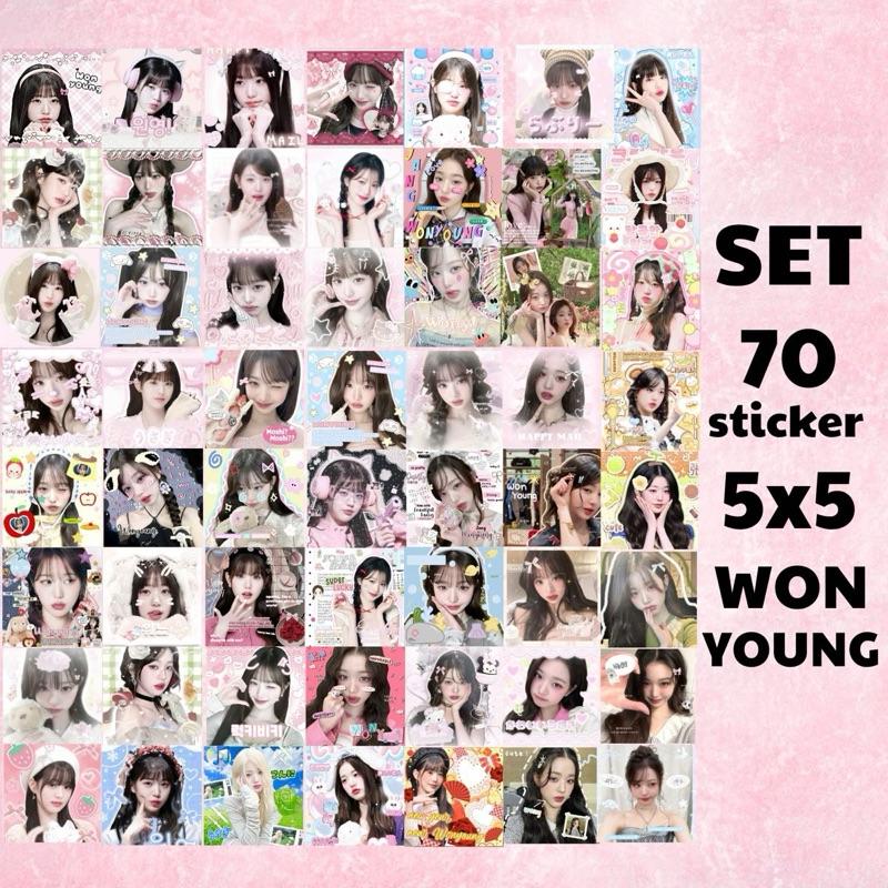 Set 70 sticker niêm phong WONYOUNG-cắt rời kích thước 5x5cm