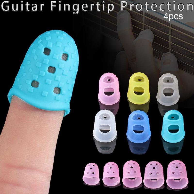 4 cái/bộ Chất Lượng cao Silicone Antipain Guitar Báo Chí Phụ Kiện Ngón tay Bảo…
