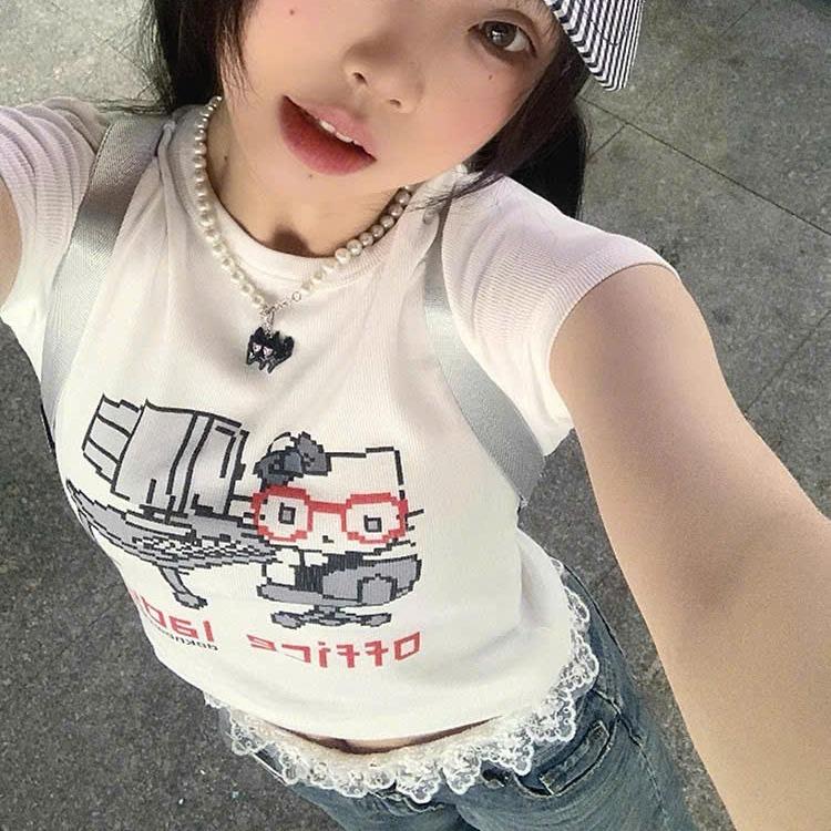 Áo thun nữ mèo lady form ôm body peonyb - Baby tee kiểu dáng bánh bèo hotgirl phong cách hàn quốc dễ thương oversize bigsize