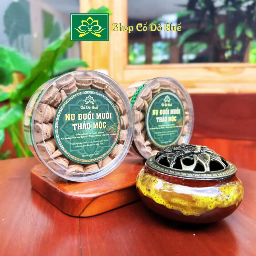 Combo 5 Hộp Nụ Đuỗi Muỗi Thảo Mộc Quà Tặng 1 Lư Xông Gốm Sang Trọng & Bền Đẹp