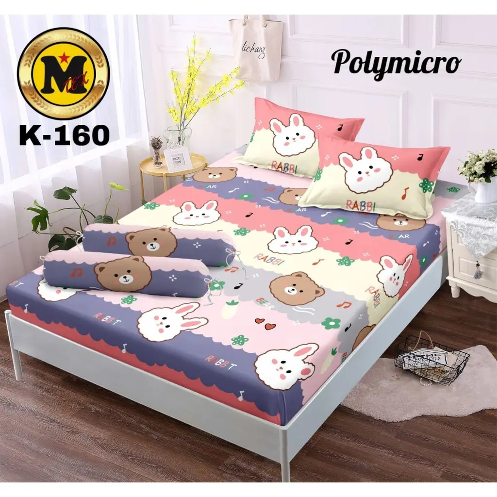 SPREI SET MOTIF KARAKTER/ KARTUN ANAK VIRAL 2023 TERBARU RABBIT SEPERAI HOMEMADE UKURAN NO.1 180X200  NO.2 160X200  NO.3 120X200 BAHAN KATUN JEPANG HALUS TIDAK LUNTUR DOUBLE SINGLE / SPRAI HOMEMADE KARAKTER TIDAK LUNTUR CUCI GUDANG BOTOL MINUM AESTHE