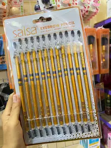 SALSA Eyebrow Pencil - 4in1 Black & Brown Pensil Alis Tahan Lama Serut Rautan
